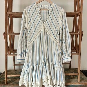 Sea New York Blue and Cream Striped Long Sleeve Brady Dress